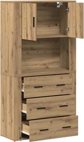 vidaXL Highboard Artisan Oak 80 x 33 x 150 εκ Επεξεργασμένο Ξύλο