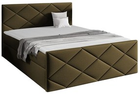 Κρεβάτι continental Baltimore 155, Μονόκλινο, Continental, Πράσινο, 120x200, Ταπισερί, Τάβλες για Κρεβάτι, 124x213x103cm, 108 kg, Στρώμα: Ναι