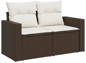 vidaXL Σαλόνι Κήπου Σετ 7 Τεμαχίων Καφέ Συνθετικό Ρατάν με Μαξιλάρια