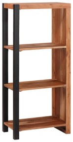 vidaXL Βιβλιοθήκη Καφέ, Μαύρο 50 x 30 x 110 εκ Στερεό Ξύλο Ακακίας