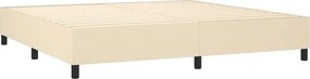 vidaXL Κρεβάτι Boxspring με Στρώμα Κρεμ 200x200 εκ. Υφασμάτινο