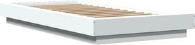 vidaXL Πλαίσιο Κρεβατιού με LED Λευκό 90 x 190 εκ. από Επεξ. Ξύλο