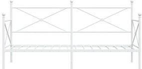 Κρεβάτι ημέρας vidaXL χωρίς στρώμα Λευκό 75x190 cm Ατσάλι
