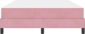 vidaXL Κρεβάτι με ελατήρια με στρώμα Ροζ 160 x 210 cm ύφασμα