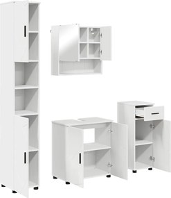 vidaXL Σετ Επίπλων Μπάνιου 4 pcs Λευκό Επεξεργασμένο ξύλο &amp; Μέταλλο