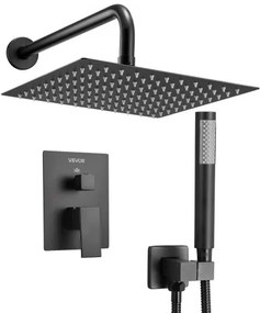 VEVOR Shower Faucet Set 10&quot; Square Rain Shower Head and Hand Set Matte Black
