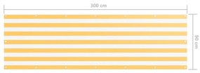 vidaXL Διαχωριστικό Βεράντας Λευκό/Κίτρινο 90 x 300 εκ. Ύφασμα Oxford