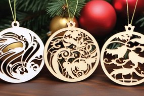 Intra απο ξύλο plywood 3mm-4mm πάχος Χριστουγεννιάτικο στολίδι Δέσμη κοπής με λέιζερ Δίασταση 4x4 cm INTRAFABR-80113703