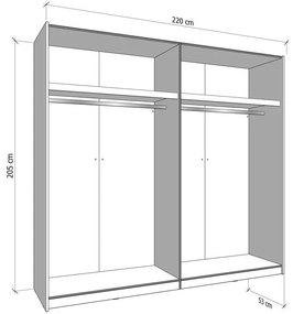 Ντουλάπα Συρόμενη ALERIA 220 OG Artisan oak 220x61x205εκ. 220x61x205 εκ.