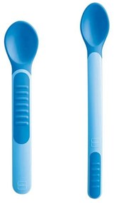 Κουταλάκια Βρεφικά Θερμοευαίσθητα Με Θήκη Heat Spoons 513B (Σετ 2τμχ) 6+ Μηνών Blue Mam 2 τμχ Πλαστικό