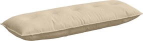 vidaXL Μαξιλάρι Πλάτης Κρεμ 140 x 50 cm Ύφασμα Μικροΐνας