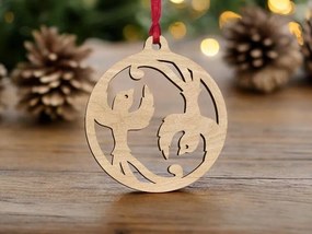 Intra απο ξύλο plywood 3mm-4mm πάχος – Χριστουγεννιάτικο στολίδι Γιν Γιανγκ Birds 40x45 cm INTRAVECTRY-MY549089