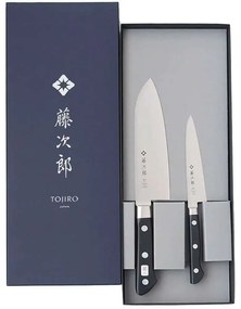 Μαχαίρια Classic Σε Συσκευασία Δώρου (Σετ 2Τμχ) FT-030 Silver-Black Tojiro Ανοξείδωτο Ατσάλι