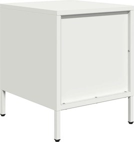 vidaXL Κομοδίνο Λευκό 35x39x43,5 εκ. από Χάλυβα