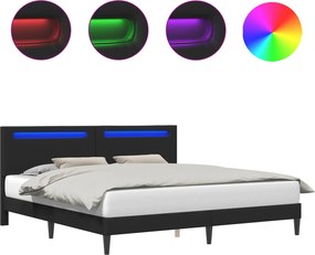 vidaXL Σκελετός Κρεβατιού Μαύρο 180 x 200 cm Τεχνητό Δέρμα