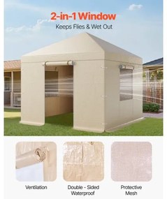VEVOR Winter Gazebo Cover Fits 3.05 x 3.05 m Hardtop Gazebos, All-Weather Gazebo Cover with Sidewalls &amp; Windows, High-Density PE Material, Enclosed Storage Shelter Covers, Gazebos not Included