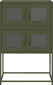 vidaXL Highboard Ελαιοπράσινο 68x39x107 cm Ατσάλι