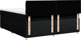 vidaXL Κρεβάτι Boxspring με Στρώμα Μαύρο 180x200 εκ. Υφασμάτινο