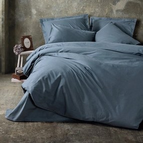 Σετ παπλωματοθήκη Plain Cotton Box 4 τμχ Διπλή (200x220) χρώμα ανθρακί