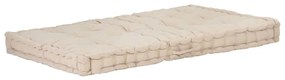 vidaXL Μαξιλάρα Δαπέδου / Παλέτας Μπεζ 120 x 80 x 10 εκ. Βαμβακερή
