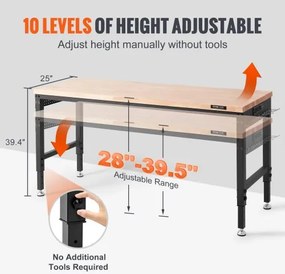 VEVOR Workbench Work Table Work Table Workshop Table with Socket 1361kg