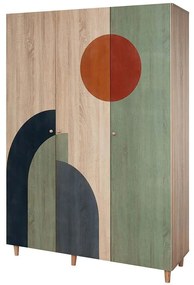 Ντουλάπα Τρίφυλλη Lena 869VEL8662 135x52x192cm Multi Three Door