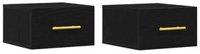 vidaXL Κομοδίνο 2 pcs Μαύρη δρυς 35 x 35 x 20 εκ Επεξεργασμένο ξύλο