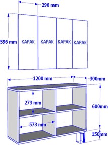 Stewehome πολυλειτουργική κονσόλα ντουλάπι για καφέ και βάση τηλεόρασης 120x32x75 cm