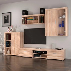 Σύνθεση Τηλεόρασης DAMIS Sonoma με MDF λεπτομέρειες 328x45x210εκ - TO-DAMISSET1 - TO-DAMISSET1