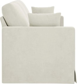 vidaXL Καναπές Κρεμ 198 x 78 x 80 εκ Βελούδο