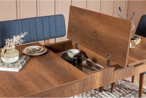 Extendable Dining Table &amp; Chairs Set (5 Pieces) Vina 1048 - 4 - Walnut, Dark Blue Walnut
Dark Blue