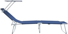 vidaXL Ξαπλώστρα 2 pcs Μπλε 58 x 188 x 77 εκ. Πολυεστέρας