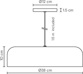 Κρεμαστό Φωτιστικό Rea ø38 Μαύρο