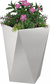 vidaXL Γλάστρα Ασημί 50 x 50 x 75 cm Ανοξείδωτο ατσάλι