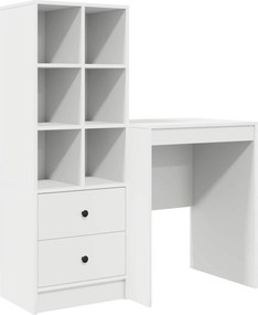 vidaXL Γραφείο με συρτάρι με ράφι με αποθήκευση 2 pcs Λευκό