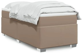 Κρεβάτι Boxspring με Στρώμα Καπουτσίνο 80x200 εκ. Συνθ. Δέρμα - Καφέ