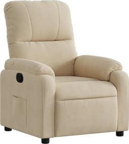 vidaXL Πολυθρόνα Ανακλινόμενη Κρεμ Ύφασμα Μικροϊνών