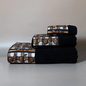 Πετσέτες Μπάνιου (Σετ 3τμχ) White Fabric Horsie Black 600gsm