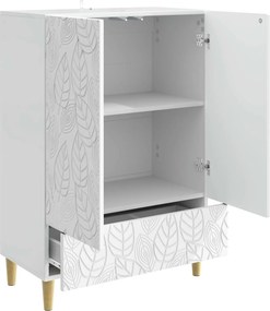 vidaXL Πλαϊνό γραφείο Γυαλιστερό Λευκό 66 x 34,5 x 95 εκ.