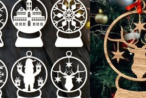 Intra απο ξύλο plywood 3mm-4mm πάχος Χριστουγεννιάτικου Στολίδι Paper Cut Δίασταση 8x8 cm INTRAFABR-83625757