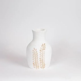 Βάζο Ξύλινο Λευκό-Natural 15x15x25εκ. ESTHETI 819-00681