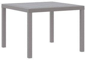 vidaXL Τραπέζι Κήπου Ανοιχτό Γκρι 100x100x73 εκ. Πολυ Ράτταν