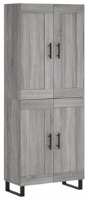 vidaXL Ντουλάπι Γκρι Sonoma 69,5 x 34 x 180 εκ. Επεξεργασμένο Ξύλο