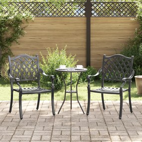 vidaXL Καρέκλα Κήπου 2 pcs Μαύρο 55 x 56.5 x 91εκ Αλουμίνιο