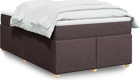 vidaXL Κρεβάτι Boxspring με Στρώμα Σκούρο Καφέ 120x190 εκ Υφασμάτινο