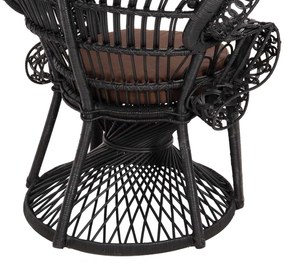 ΠΟΛΥΘΡΟΝΑ ROYAL PEACOCK HM9342.03 RATTAN ΜΑΥΡΟ-ΜΑΞΙΛΑΡΙ ΚΑΦΕ 114x72x150Yεκ.