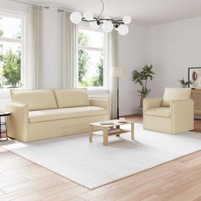 vidaXL Σετ Καναπέ 2 pcs Κρεμ 196 x 82 x 85 εκ Ύφασμα