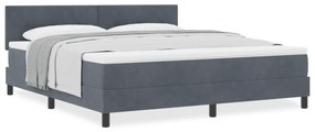 vidaXL κρεβάτι Box Spring με στρώμα  Σκούρο Γκρι Super King Βελούδο