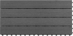 vidaXL Πλάκα Κατασκευής 6 pcs Γκρι 60 x 30 cm WPC