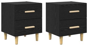 vidaXL Ντουλάπι κρεβατιού 2 pcs Μαύρη δρυς 40 x 35 x 47.5 εκ